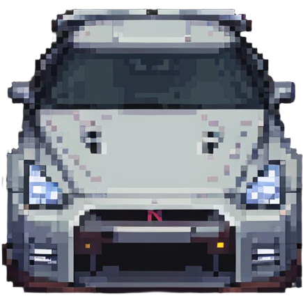 Nissan GTR R35 in Minecraft blocky style emoji