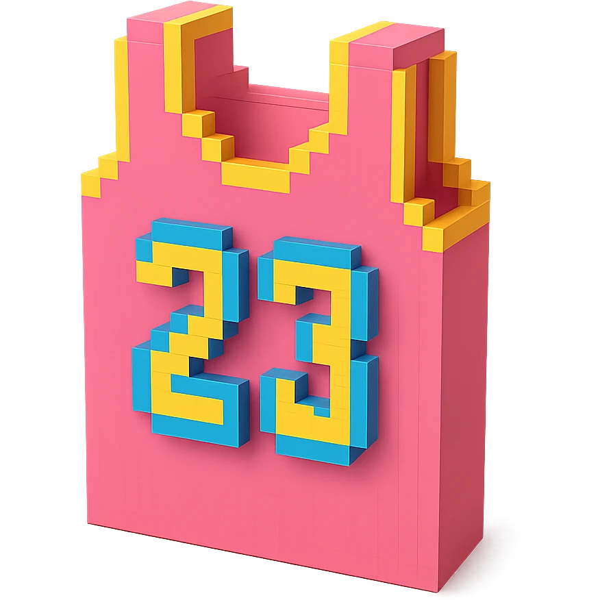 розовая баскетбольная майка с надписью "23", no background emoji