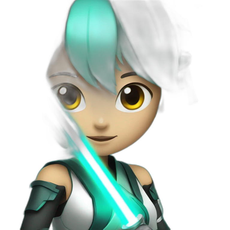 miku with lightsaber emoji
