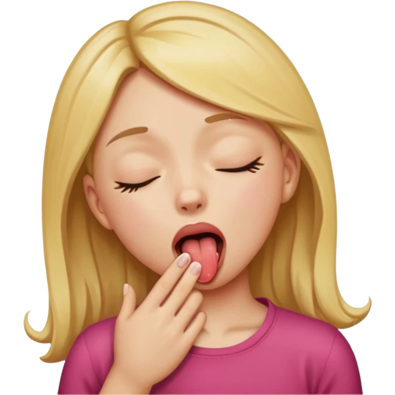 Make a emoji of a girl choking herself with her eyes closed and then her tongue out  emoji