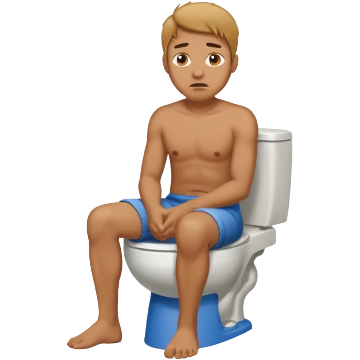 A man having diarrhea on the toilet emoji