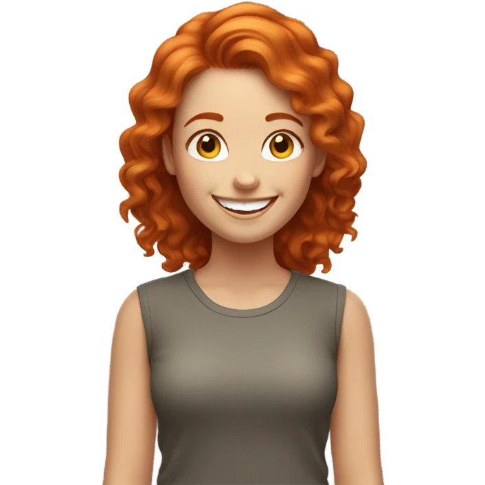Ginger girl happy  emoji