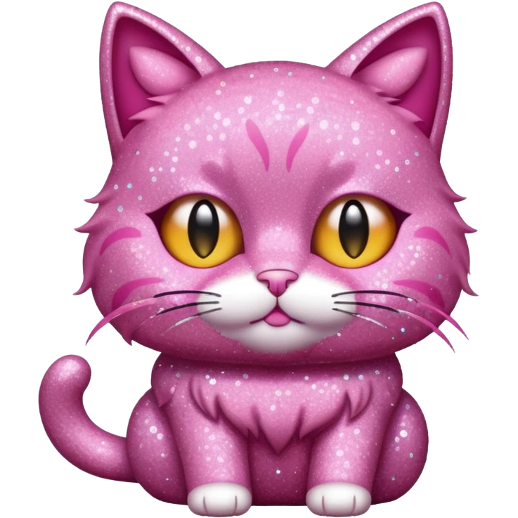glitter pink cat emoji