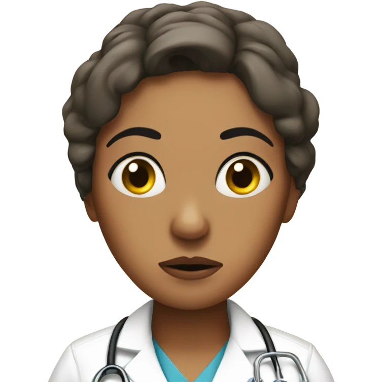 A cranky tired woman nurse emoji