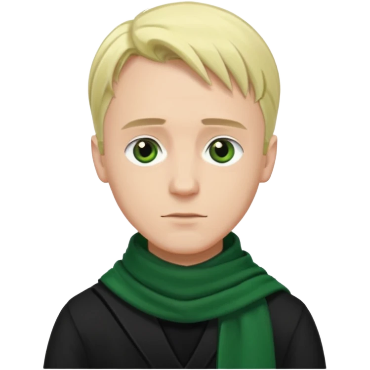 draco malfoy, black shirt,  green scarf emoji