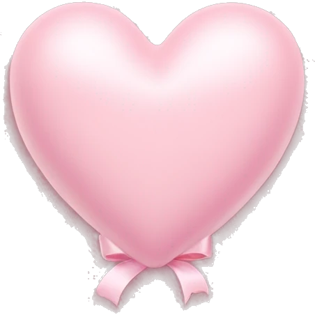 Light pink heart with small ribbon emoji