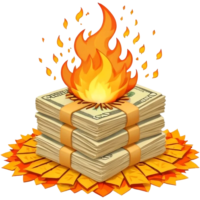 exploding stack of russian rubles emoji