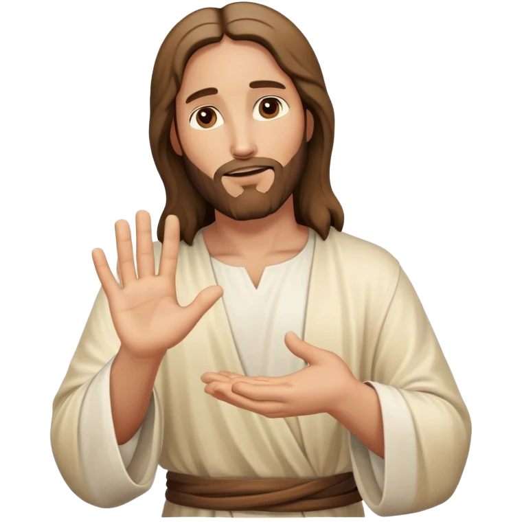 Jesus and other one hand touch emoji