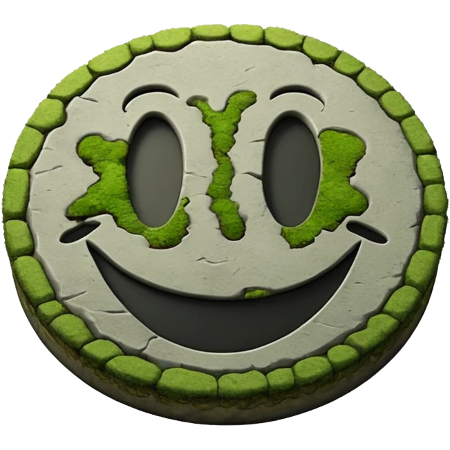cartoon stepping stone with a smiley face emoji