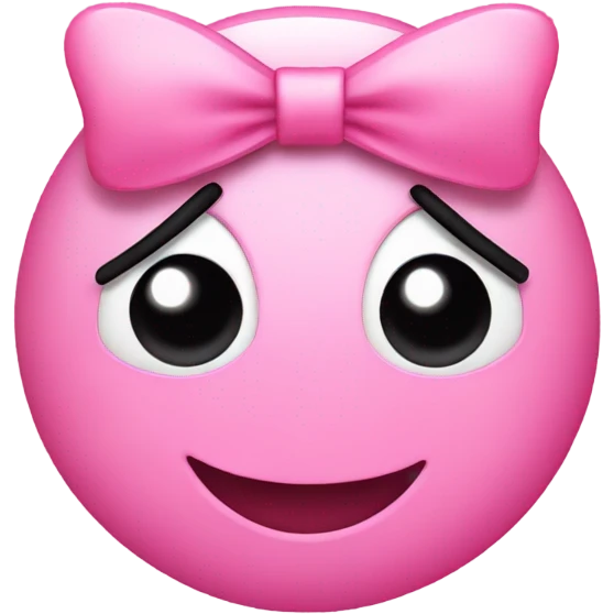 pink little bow smiley with eyelashes emoji