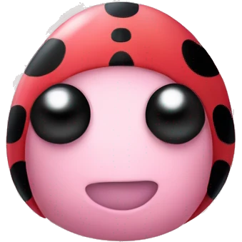 Cute light Pink lady bug with no face emoji