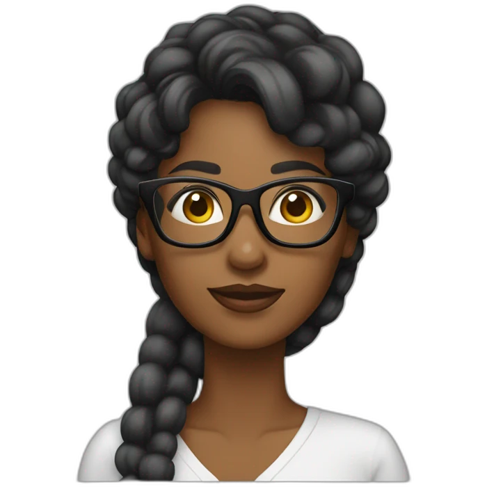 Mujer negra hermosa con lentes  emoji