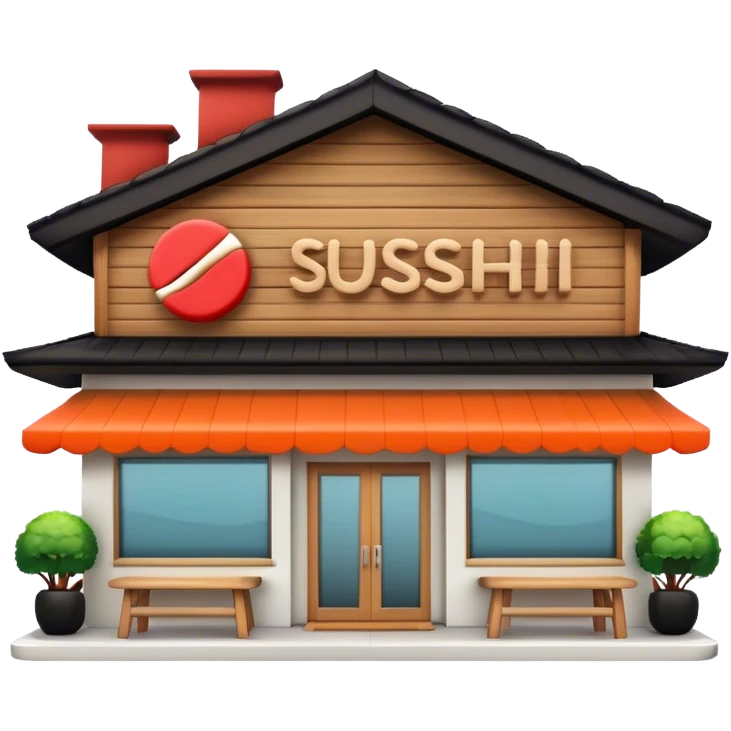 a sushi resteraunt exterior emoji
