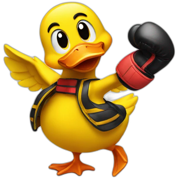 yellow duck with boxing gloves emoji