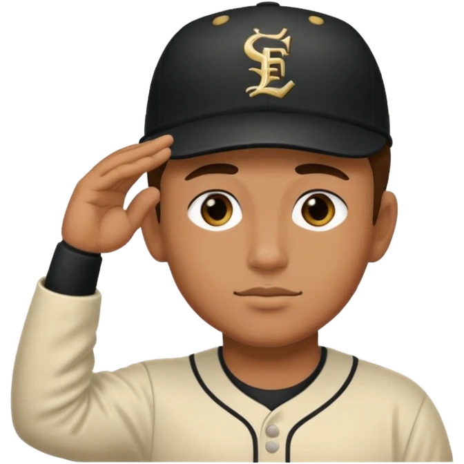 Baseball player, saluting, under eye black stickers emoji