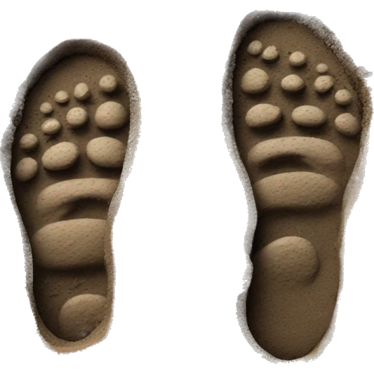pair of shoe prints in the mud emoji