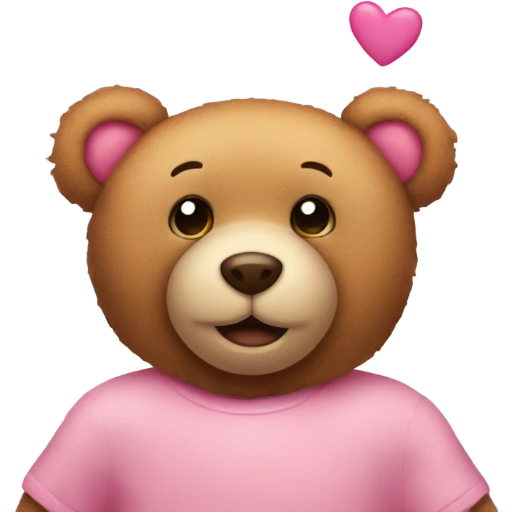 Teddy bear with pink hearts over head emoji