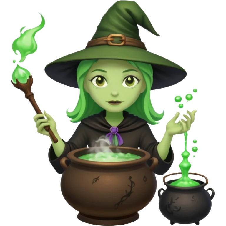 green witch cooking potion emoji