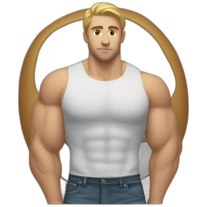 Caucasian Muscularmale large round butt emoji