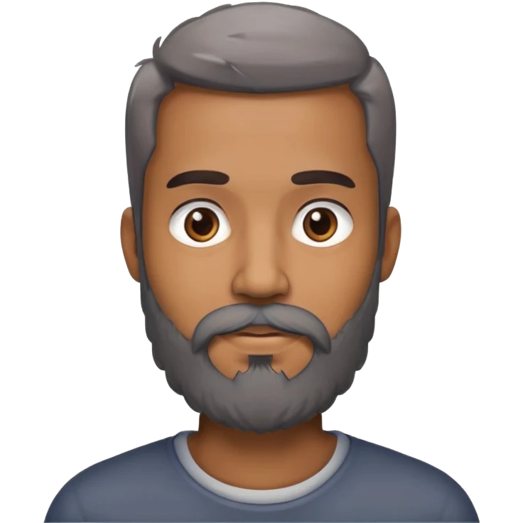 Bold light brown skin man with black and grey beard emoji