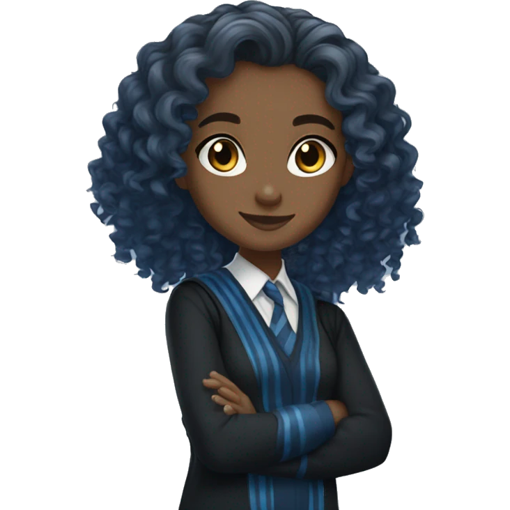 Ravenclaw girl loose curly hair  emoji
