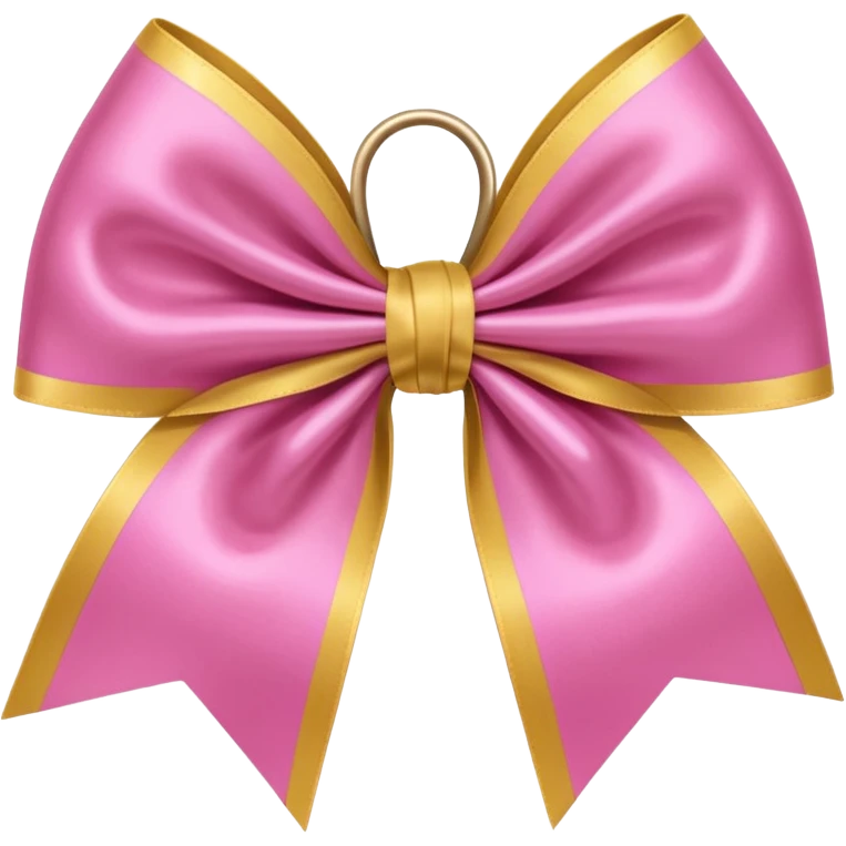 Pink and gold cheer bow emoji