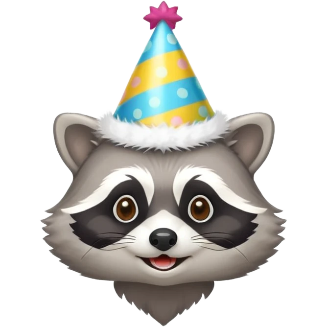 a raccoon celebrating emoji