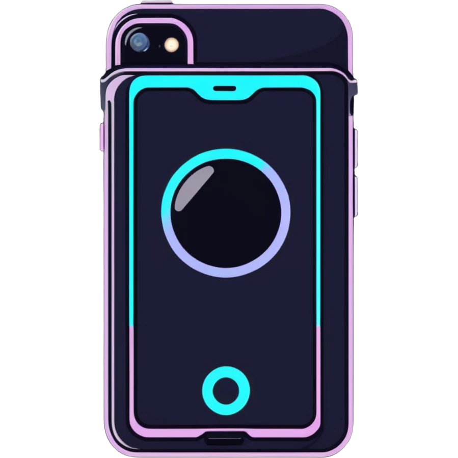 Advanced AI smartphone of the future with holographic projection, showing virtual assistant, mind-reading communication technology emoji