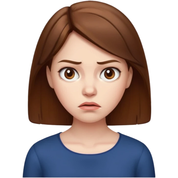 brune qui regarde mal emoji