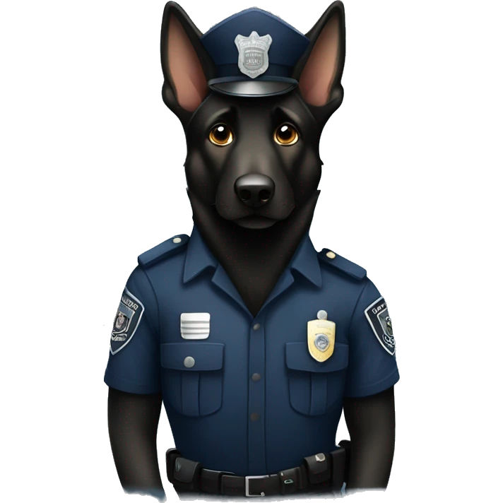 Black German Shepherd as a police officer emoji