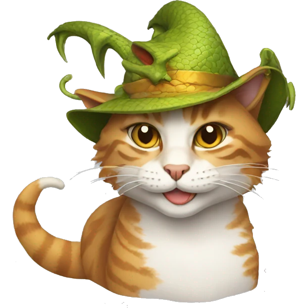 Cat with dragon hat emoji