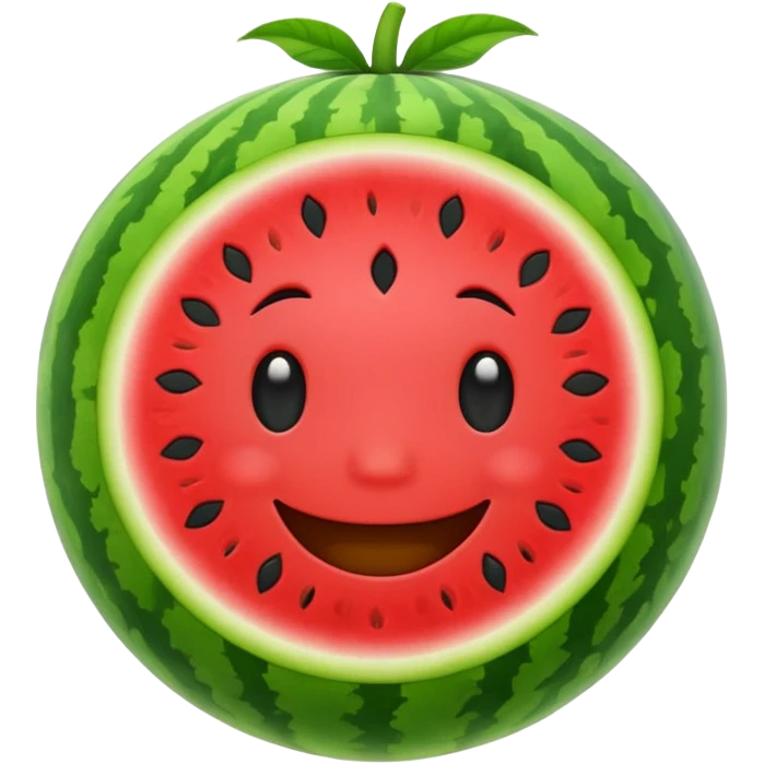 cute watermelon emoji, bright colors, simple face emoji