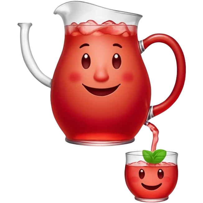 Kool-Aid man, red pitcher character with a smiling face and legs emoji