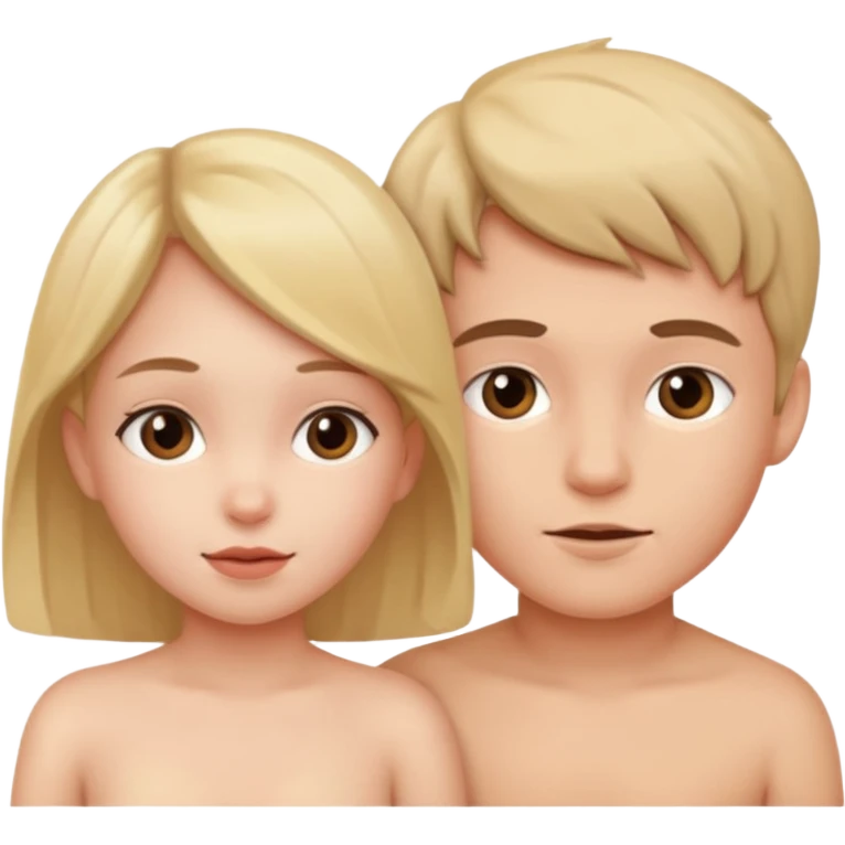 Çırılçıplak kız ve erkek emoji