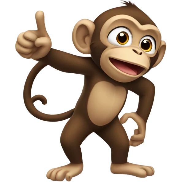 Monkey pointing left emoji