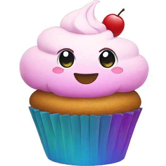 an rgb cupcake gaming emoji