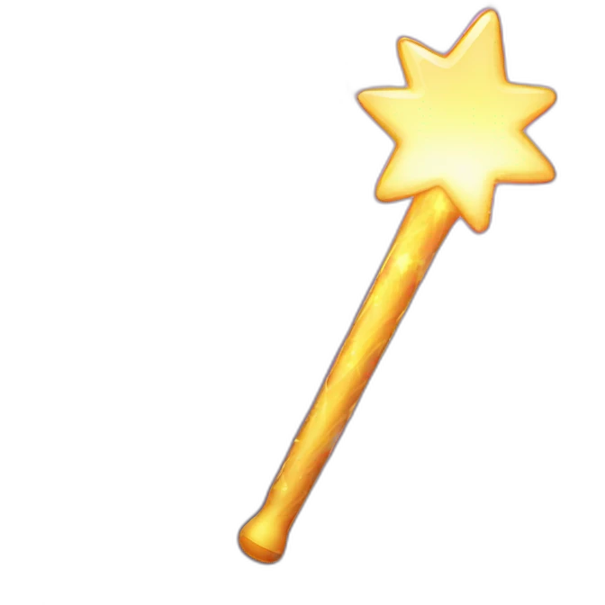 glowing magic wand with sparking emoji