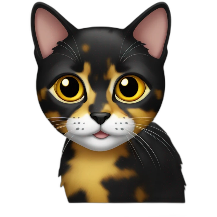 Half black and half yellow tortoiseshell cat emoji