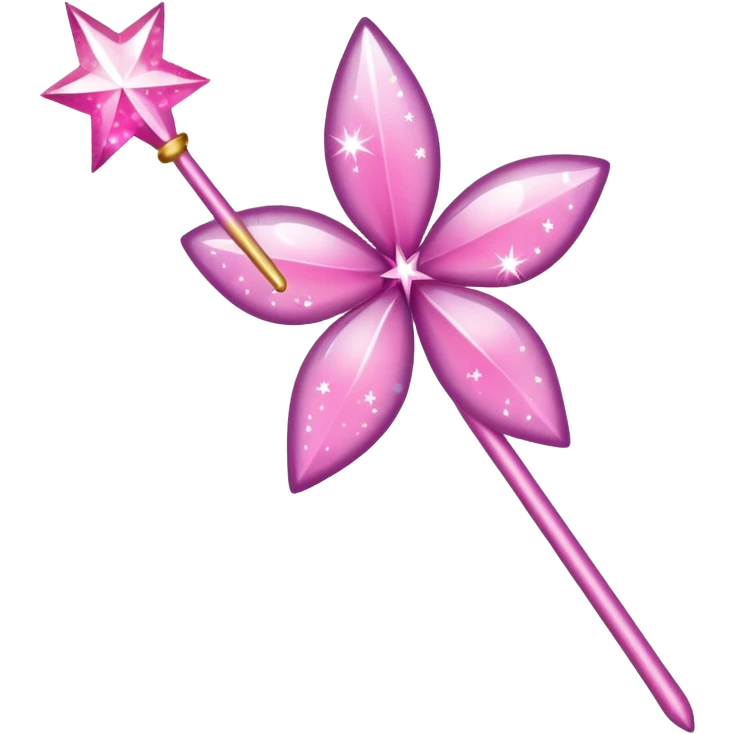 Fairy wand  pink with sparkles  emoji