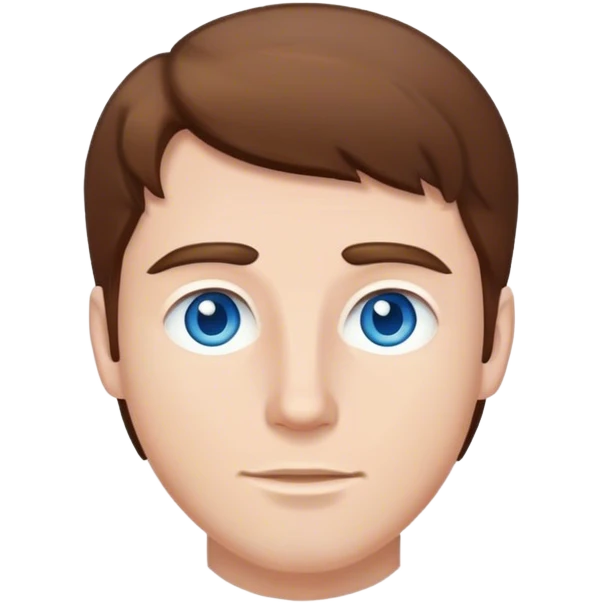 Brown hair blue eyed white guy emoji