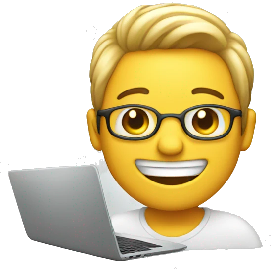 happy person sitting with laptop emoji