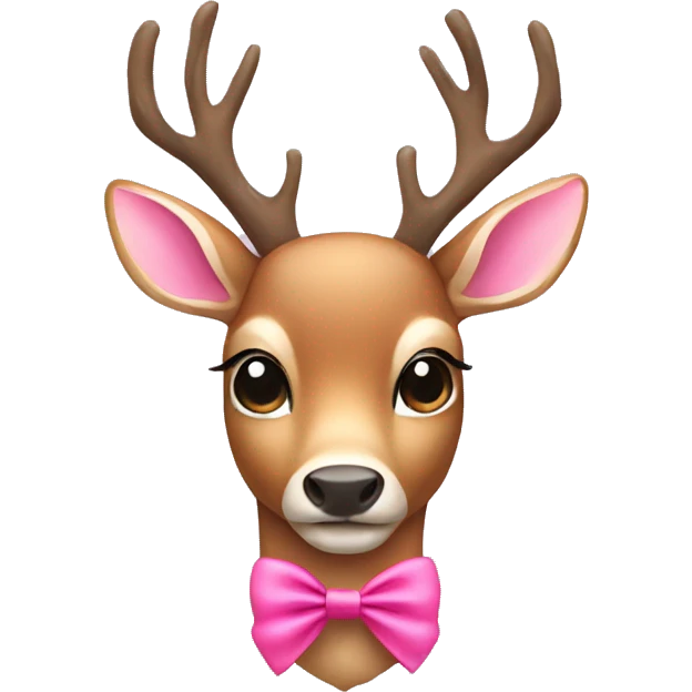 Deer with pink bow emoji