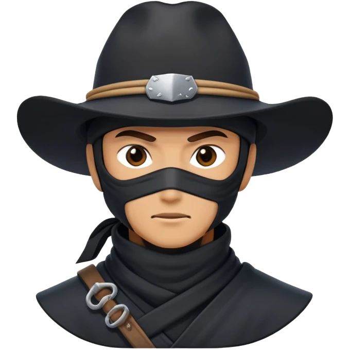 Ninja wearing a cowboy hat emoji