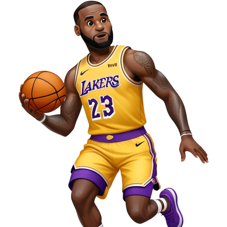 LeBron James basketball player in Lakers jersey dunking emoji