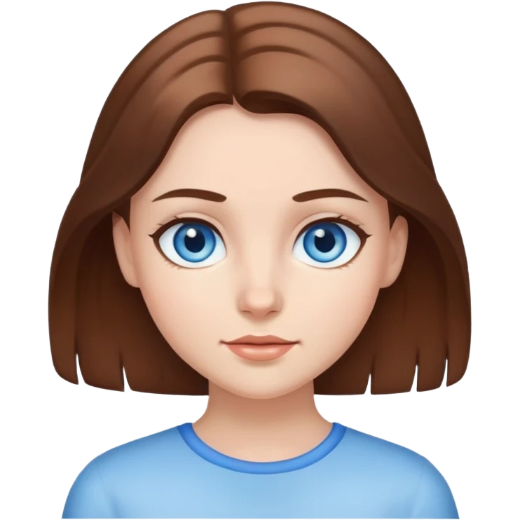 Pretty girl with blue eyes and brown hair  emoji