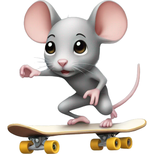 Mouse on Skateboard emoji