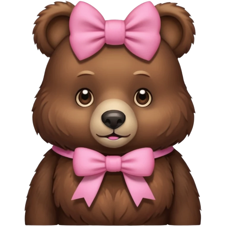 A bear wearing a pretty pink bow emoji
