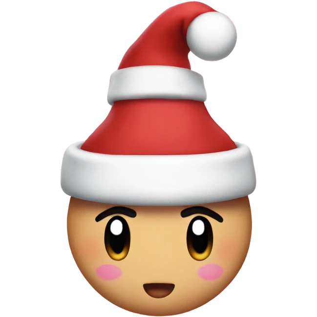 Kirby wearing a Christmas hat emoji