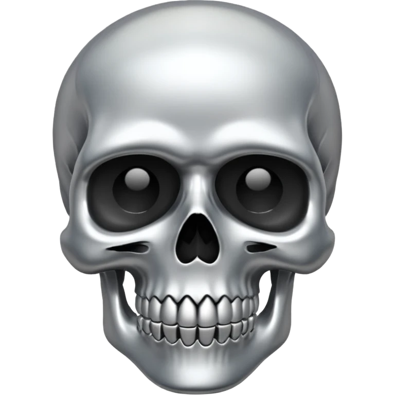 silver chrome scull emoji