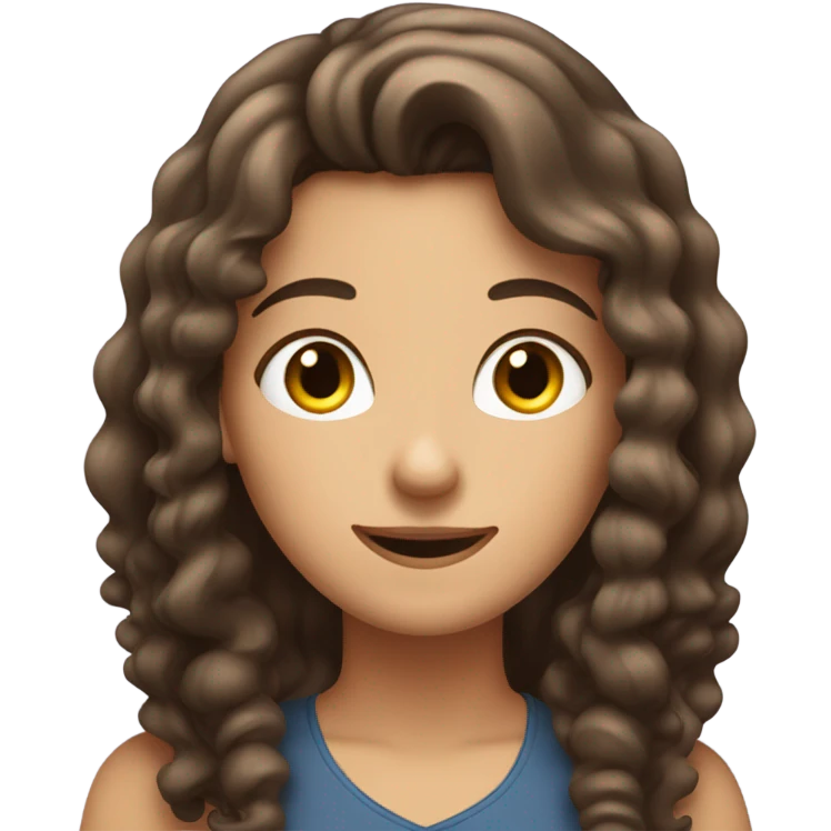 Brunette straight hair girl saying I got chisme to her best friend brunette curly hair  emoji